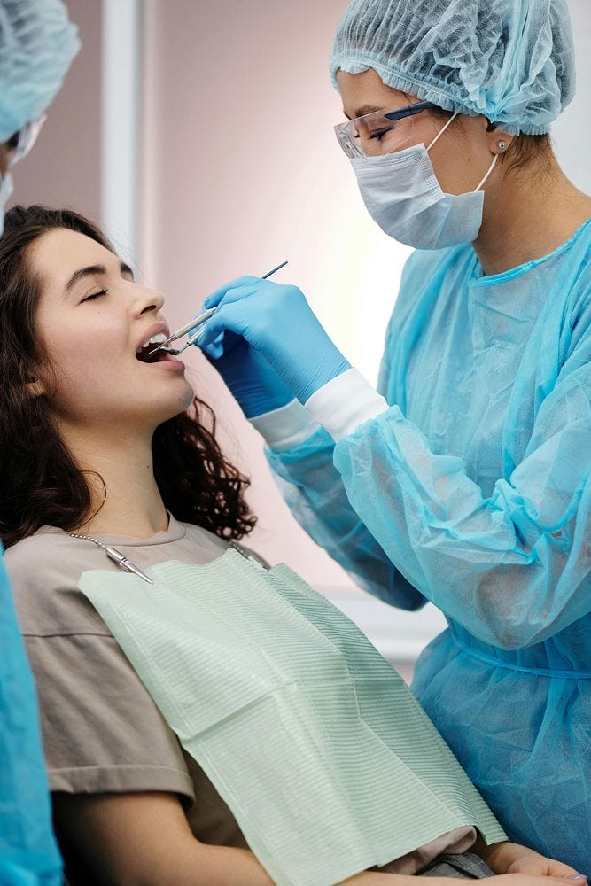 dentist treating girl